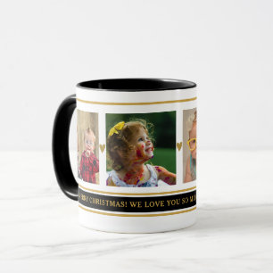 4 Foto-collage kleinkinderen, kleinouders, Kerstmi Mok