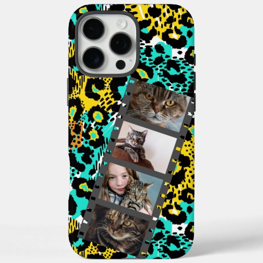 4 Foto Collage Luipaard Hoestelcase Case-Mate iPhone Case (Achterkant)