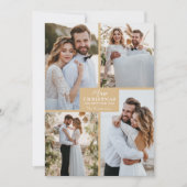 4 Foto Collage Merry Kerstmis Feestdagenkaart (Voorkant)