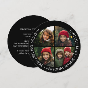 4 foto-collage met kromming aangepaste tekst rondo kaart
