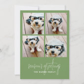 4 Foto-collage Minimale kerstperiode Feestdagenkaart (Voorkant)