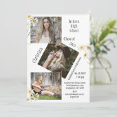 4 Foto Collage Persoonlijk Wit Afstuderen Aankondiging (Staand voorkant)