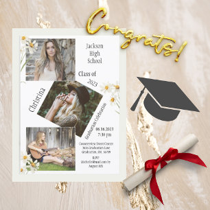 4 Foto Collage Persoonlijk Wit Afstuderen Aankondiging