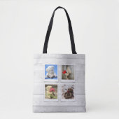 4 Foto Collage Sjabloon Rustieke Canvas tas (Voorkant)