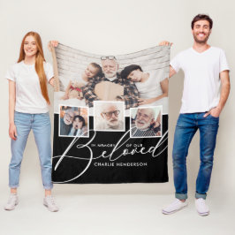 4-foto collage ter nagedachtenis van onze geliefde fleece deken