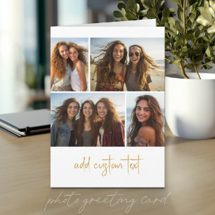 4 Foto Collage - Trendy Schrift Kaart