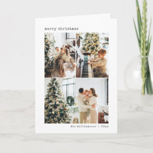 4 Foto Collage Typemachine Kerstmis Vouwbaar Blanc Feestdagen Kaart