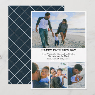 4 Foto Collage Voeg bericht Happy Fathers Day Kaar Kaart