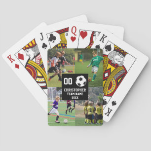 4 Foto Collage Voetbal Football Pokerkaarten