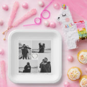 4 Foto Collage Wedding Bridal Party  Papieren Bordje (Feest)