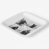 4 Foto Collage Wedding Bridal Party  Papieren Bordje (Gebogen)