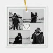 4 Foto Collage Wedding Jubileum Keramisch Ornament (Voorkant)
