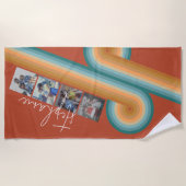 4 foto filmstrip - scriptnaam - retro lijntekening strandlaken (Voorkant)