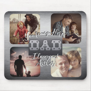 4 Foto - Gelukkige Vaderdag Metaal Thema Muismat