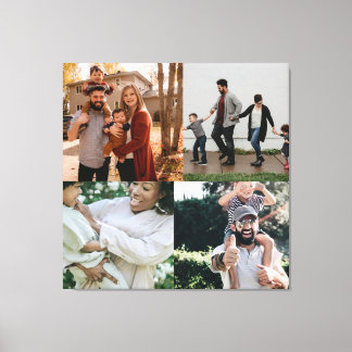 4 Foto gepersonaliseerde aangepaste collage Canvas Afdruk