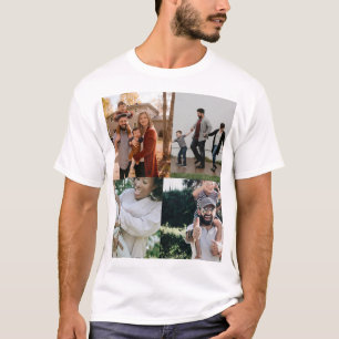 4 Foto gepersonaliseerde aangepaste collage T-shirt