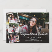 4 Foto Gouden Script Afstudeerfeest Kaart (Achterkant)