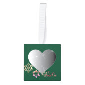 4 Foto Harten Santa's Rendier Cube Ornament (Voorkant)