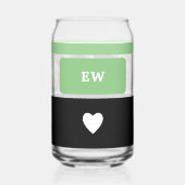 4 foto initialen toevoegen zwart groen blikvorm glas (Achterkant)