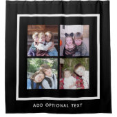 4 Foto Instagram Collage zwarte en witte rand Douchegordijn (Voorkant)