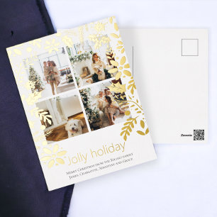 4 Foto Jolly Holiday Nordic Flower Christmas Folie Feestdagen Briefkaart