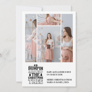 4 Foto Kerstboom Zwangerschapsaankondiging Feestdagenkaart