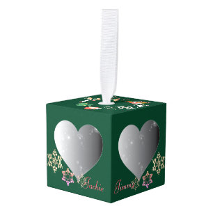 4 Foto maakt het rendiertje van de kerstman warm Kubus Ornament