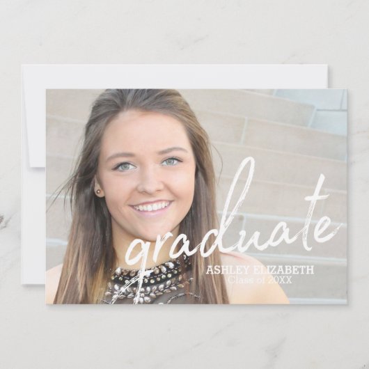 4 Foto Modern Afstudeerfoto Aankondiging (Voorkant)