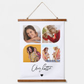 4 Foto Modern Trendy Simple Personalized Names Hangend Wandkleed (Voorkant)