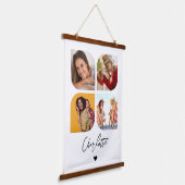 4 Foto Modern Trendy Simple Personalized Names Hangend Wandkleed (Gebogen)