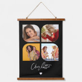 4 Foto Modern Trendy Simple Personalized Names Hangend Wandkleed (Voorkant)