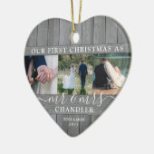 4 Foto: Mr & Mrs. 1st Kerstmis. Keramisch Ornament (Links)