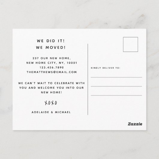 4 Foto: New Home Change of Address Notice Briefkaart (Achterkant)