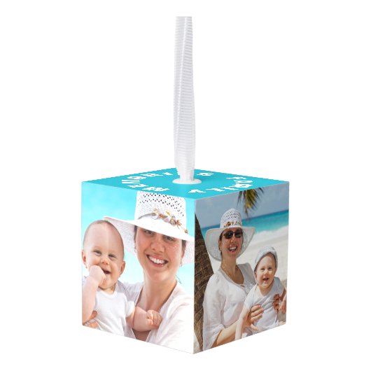 4 Foto Persoonlijk Ornament (Achter hoekig)