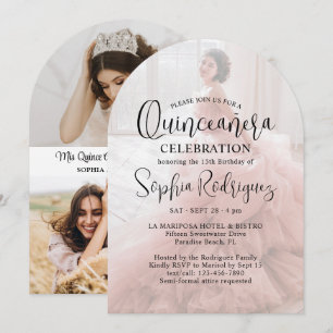 4 Foto Quinceañera Modern Overlay 15e verjaardag Kaart