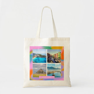 4 foto reis herinneringen kleurrijk modern mooi tote bag