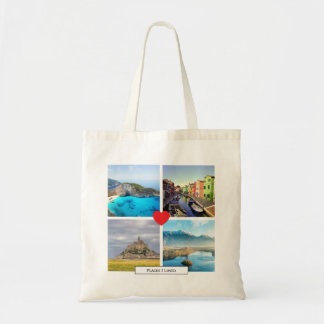 4 foto reis herinneringen kleurrijk modern mooi tote bag