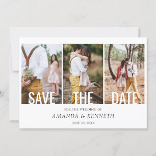 4 Foto Save the Date Wedding Invitation