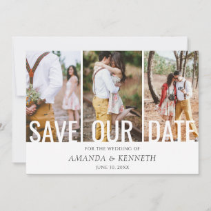 4 Foto Simple Elegant Save Our Date Wedding Kaart