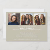 4 Foto Trendy Modern Afstuderen Kaart (Achterkant)