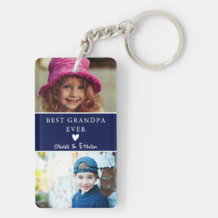 4 Foto We Love You Beste Opa Ooit Navy Blue Sleutelhanger
