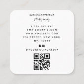 4 Fotobruiloft Collage Fotograaf QR Code Lijst Vierkante Visitekaartje (Achterkant)