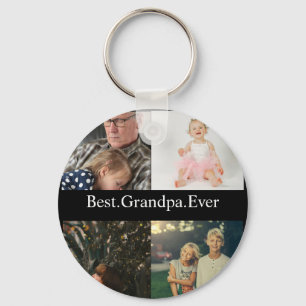 4 Fotocollage beste opa ooit Sleutelhanger