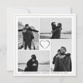 4 Fotocollage Bruiloft Jubileum Naam & Datum Kaart (Voorkant)