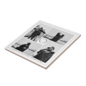 4 Fotocollage Bruiloft Jubileum Naam & Datum Tegeltje (Zijkant)