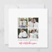 4 fotocollage Eerste Jubileum Custom Modern Kaart (Voorkant)
