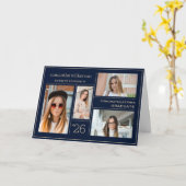 4 Fotocollage Gold Gefeliciteerd Afstuderen Kaart (Gele Bloem)