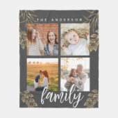 4 Fotocollage grid script Fleece Blanket (Voorkant)