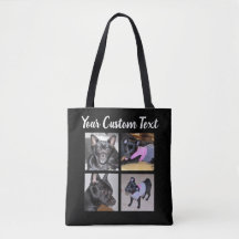 4 Fotocollage | Hond Black Canvas tas