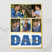 4 Fotocollage "I Love You Dad" Quote Gold Folie Feestdagenkaart (Voorkant)